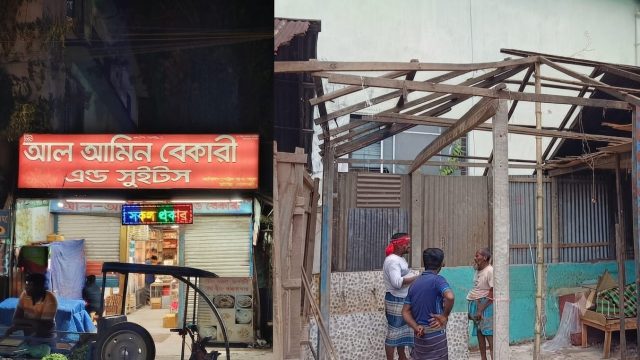 চাটখিলে সড়কের জায়গায় নতুন করে অবৈধ স্থাপনা নির্মাণ